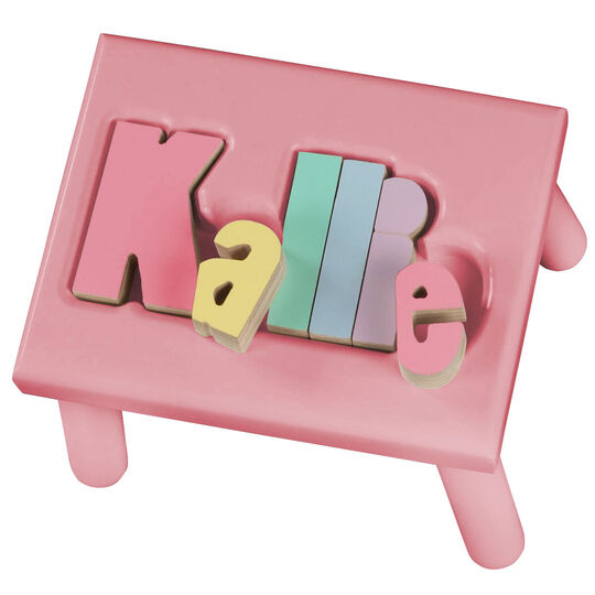 Pink Kallie Puzzle Step Stool